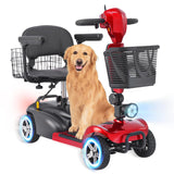 MobiCyc 4 Wheel Mobility Scooters for Seniors - Up to 20 Miles Range,Folding Powered Mobility Scooter Device w/600WH Battery,Only 58 lb Weight, Dual Basket, 300 lb Capacity, Compact