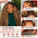 ALSZIQIHR Highlight Ombre Water Wave 13x4 HD Lace Front Wig Human Hair 34In
