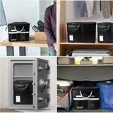 TOMKID Fireproof File Box with Wheels and Telescopic Handle, Foldable Utility Cart Folding Portable Rolling Crate, Fireproof Document Organizer