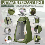 FUN ESSENTIALS Solar Shower Tent Kit, 2 Pcs, Instant Pop Up Privacy, Shower Tent, 5 Gallon Solar Shower Bag, Sun Canopy Beach Outdoor Camp Privacy, Easy Set Up, Foldable