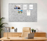 Large Cork Bulletin Board 48" x 36", Felt Pin Board, Silver Gray