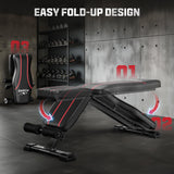 FLYBIRD Adjustable Bench,Utility Weight Bench for Full Body Workout- Multi-Purpose Foldable Incline Bench (Black) FLYBIRD