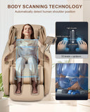 RELX 2026 Massage Chair Full Body, Zero Gravity Airbag Shiatsu Massage Chair with SL-Track, Heating, AI Control, Body Scan, 13 Modes, Foot Rollers, and Deep Yoga Stretch (Beige)
