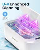 BEESHOP 48kHz Ultrasonic Jewelry Cleaner, Dual Modes with Degas Function, for Jewelry, Glasses, Rings, Retainers, Dentures, Watch Straps & More, 19oz 304 Stainless Steel Tank, 30W Sonic Cleaner Power