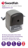 'Curve' Desktop Manual Pencil Sharpener 8-12mm Swordfish