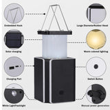 4Pack Solar LED Rechargeable Emergency Camping Lantern, Warm White Solar Rechargeable, Rechargeable Type C garageangle