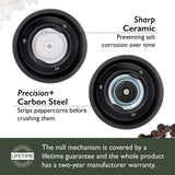 Cole & Mason Derwent Salt and Pepper Grinder Set - Refillable Salt & Pepper Grinder Set with Gourmet Precision Mechanisms - Kitchen Accessories for Cooking - Gift Set, Iron Grey