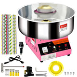 Cotton Candy Machine Commercial, 20" Electric Cotton Candy Maker, 1080W Candy Floss Maker with Sugar Scoop and Lights Music, Perfect for Family Party Amusement Park Carnival