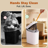 funest Bathroom Trash Can with Lid, Automatic Motion Sensor Trash Can, 3.5 Gallon Garbage Can, Type-C Rechargeable, Bag-Holding Design, Office