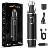 AREYZIN Nose Hair Trimmer for Men,Rechargeable Ear and Nose Trimmer,2026 Professional 2 in 1 Painless Eyebrow & Facial Hair Trimmer with IPX7 Waterproof Dual Edge Blades (Black)