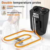 SIMOE 5.3QT Electric Deep Fryer with 3 Baskets, Double Deep Fryer for Home Use w/Timer & Lid, Stainless Steel, Temperature Control, View Window, Countertop Oil Fryer for Kitchen, Party, French Fries