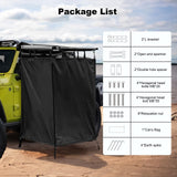 Portable Shower Tent for Camping Car Awning Privacy Shower Tent with Easy SUV/Truck Install Spacious Changing Room Waterproof, Black