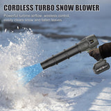Cordless Snow Blower with 2-Battery Fast Charger | 200,000 RPM Powerful Motor with 3-Section Adjustable Nozzle for Yard Garage Car Cleaning, Turbo Breeze Electric Blower with Led