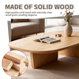 Solid Wood Coffee Tables, Farmhouse Living Room Coffee Table, Modern Center Table for Home Offices, Living Rooms, Hotels, and Cafes Natural Wood 39.3×19.6×15.7in