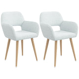 Home Office Desk Chair, Corduroy Vanity Chair 2PCS for Teen Girls, Blue