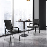 SUPER DEAL Office Guest Chair Bonded Leather Executive Side Chair Reception Chair with Solid Metal Frame Home Office Furniture, Set of 2
