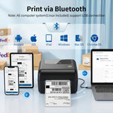 Bluetooth Thermal Shipping Label Printer with Built-in Label Bin, Wireless 4x6 Label Printer for iPhone, Android, Windows & Mac, Includes 50 Labels, Works with USPS, UPS, Amazon, Etsy, Shopify, Black