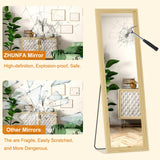 ZHUNFA Full Length Mirror,65x22 Inch Full Length Mirror Wall Mounted,Vertical Hanging,Leaning Standing for Bedroom,Living Room,Rectangular Wooden Frame,Log Color.