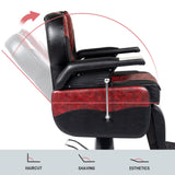 OmySalon Classic Barber Chair Reclining Hair Salon Stylist Chair All Purpose, Heavy Duty Hydraulic Pump, Adjustable Headrest, Tattoo Barbershop Beauty Spa Equipment