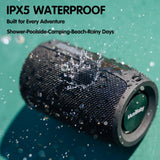 Musibaby M68 Portable Bluetooth Speaker, Bluetooth Speakers Wireless with Deep Bass, Small Waterproof Speaker for Home and Outdoor Use, Dual Pairing, FM Radio, USB/AUX Input, 24H Playtime,Black