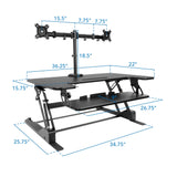 Mount-It! Standing Desk Converter Dual Monitor, 2 Screen Mounts Included, Height Adjustable Desk