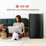 Black Upright freezer 3.5 Cu.ft, Compact Mini Freezer with Stainless Steel Reversible Door, 3 Adjustable Thermostat(23°F to -13°F)