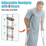 Aluminum Alloy Crutches for Adults, Pair of Height Adjustable Crutch (Fits 4'7" - 6'7"), Universal & Lightweight Crutches for Kids, Includes Padded Underarm Cushions, Rubber Tips, 300 lbs Capacity