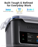 LUNCHGO® G1 – Standard(74 Wh), Smart Electric Heated Lunch Box Food Warmer – Cordless, 5 Cups, Battery Powered, 250°F Max, Scheduled Heating, Perfect for Outdoor Work, On-The-Go Meals (Carbon Black)