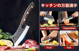 DRGSKL Serbian Chef Knife Set - Hand Forged Knife Set with Bag - Full Tang Kitchen Knives with High Carbon Steel - Meat Cleaver Butcher Boning Knives for Brisket Trimming - Gifts for Mom