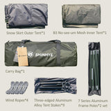 1/2 Person Backpacking Tent for 4 Season, Winter Ultralight Extreme Cold Weather Tents for Camping Easy Setup Waterproof Double Layer Tent for Family Outdoor Hiking Mountaineering (Green- 2 Person)