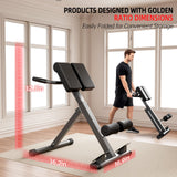 FITKS360 Roman Chair Hyperextension Bench – Adjustable Back Extension Machine for Glutes, Hamstrings & Lower Back – Foldable Multi-Purpose Workout Equipment for Home Gym