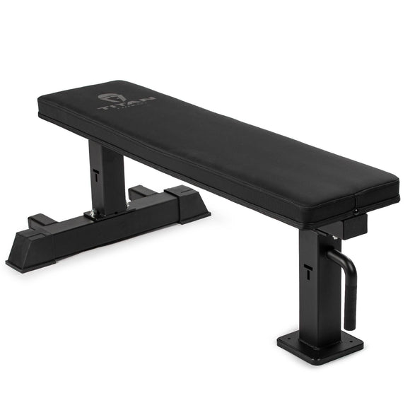 Titan Fitness Elite Series Single Post Flat Bench, 2.5
