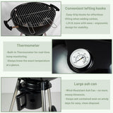18-Inch Kettle Charcoal Grill with Lid & Wheels,Easy-to-Use BBQ Grill for Backyard, Patio & Beginners Outdoor Charcoal Grills for Family Cooking With Windproof Ash Can