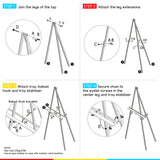 MEEDEN Wooden Easel Stand for Display: Black Wood Tripod for Wedding Sign