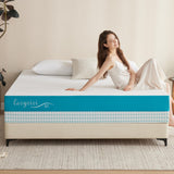 Lazyzizi Full Size Mattress, Fiberglass Free Green Tea 10" Memory Foam Mattress, Gel Infused Cooling Foam, Back Pain Relief, Washable Cover, Medium Plush Feel with Motion Isolating
