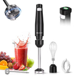Cordless Hand Blender, 12V Rechargeable Immersion Blender with Brushless Motor, 60+ Bowls per Charge, 2-Blade, Auto Lock, Whisk & Frother for Soup, Smoothies, Baby Food