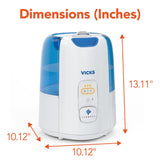 Vicks Dual Comfort Cool + Warm Mist Humidifier for Bedrooms With Fusion Technology, Compatible with Vicks VapoPads and Vicks VapoSteam, White
