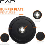 CAP Barbell 370 lb PRO Olympic Weight Set with 7ft Chrome Barbell & Black Bumper Plates