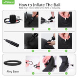 Trideer Exercise Ball Chair with Base & Resistance Bands for Home Gym, Stability Ball Seat for Core Workout and Back Support