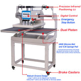 16x24 Dual Heat Press Machine: Double Platen Pneumatic Professional Sliding Transfer Digital Sublimation Printing Machine