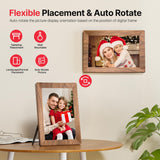 Frameo 10.1" Digital Picture Frame, Smart WiFi Digital Photo Frame with 1280x800 HD IPS Touch Screen 32GB Memory Auto-Rotate Wall Mounted, Share Photos/Videos from Phone Anywhere - Brown