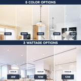 LUXRITE 4 Inch Square Canless Spotlight, LED Recessed Light, 5CCT 2700K-5000K, Dual Dimmable, 650/800/1066 Lumens, CRI 90, 8W/10W/13W Selectable, 120-277V, IC Rated, Wet Rated, ETL Listed (12 Pack)