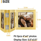 decorUhome Gold Triple 4x4 Picture Frame Vertical, MDGD08