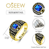 Oseew 2027 Men Personalized Graduation Class Ring (Yellow Gold)