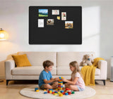 Large Cork Bulletin Board 48" x 36", Felt Pin Board, Black