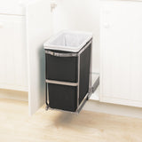 30 Liter / 8 Gallon Under Counter Kitchen Cabinet Pull-Out Trash Can, Heavy-Duty Steel Frame simplehuman