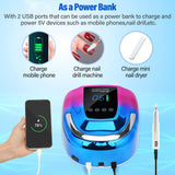 UV LED Nail Lamp Dryers Cordless 128W Portable Rechargeable UV Light for Gel Nails Polish Kit,Fast Curing Wireless Builder Gel Lamp with Sensor 3 Timer LCD Display 48 LED,Manicure Pedicure Art Tools