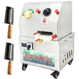 HQHAOTWU Sugarcane Juicer Electric Sugarcane Press Vertical Sugar Cane Juice squeezer 3 Stainless Steel Rollers Sugar Cane Juice Press Extractor with 2 Knives 24V DC or 110V for Home/Commercial Use