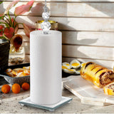 Crystal Paper Towel Holder, Bling Silver Paper Towel Roll Holder, Decor Standing Paper Towel Holder with Weighted Base, Paper Towel Dispenser for Kitchen Countertops Bathroom, Anti Slip(Square/Silver)