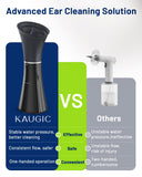 KAUGIC Upgraded Ear Wax Removal with One-Piece Waste Tank, Safe Cleaner with Water Temperature Sensor, Effective Ear Irrigation Kit & USB-A to C Cable, IPX7, Black